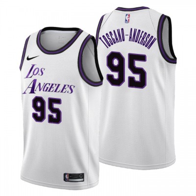 Nike Los Angeles Lakers #95 Juan Toscano-Anderson Youth 2022-23 City Edition NBA Jersey - Cherry Blossom White